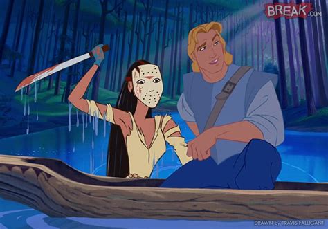 Pocahontas As Jason Voorhees Disney Princesses As Horror Movie