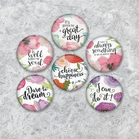Quote Pinback Button Quote Fridge Magnet Inspirational Quote Pin