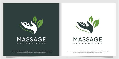 Massage Logo Design With Creative Concept Premium Vector 9364102 Vector Art At Vecteezy