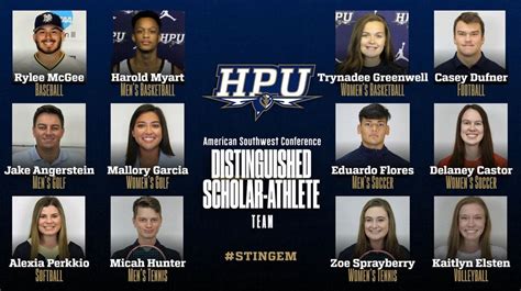 12 Hpu Student Athletes Named To Distinguished Scholar Athlete Teams