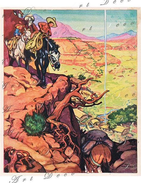 Beautiful Colorful Vintage Western Illustration Vintage Western