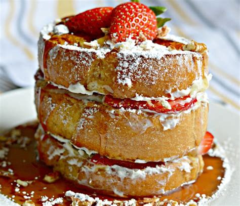 In a small bowl, whisk together the eggs, milk, and 1/2 teaspoon granulated sugar. Strawberry and Cream Stuffed French Toast Recipe