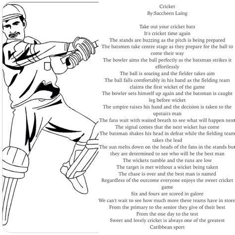 cricket sports game poetry batsmen sports poems cricket poem cricket sport