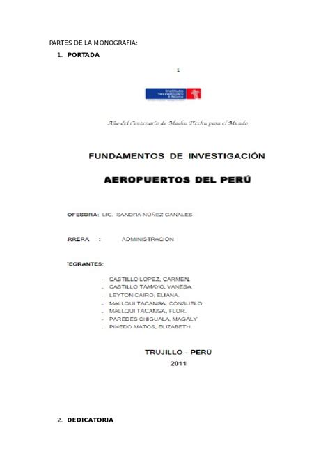 Doc Partes De La Monografia 1 Portada Lia Ch