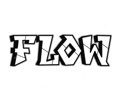 Premium Vector Flow Word Trippy Psychedelic Graffiti Style Letters