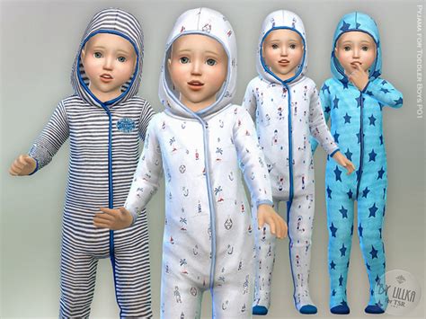 The Sims Resource Pajama For Toddler Boys P01 By Lillka Sims 4 Downloads