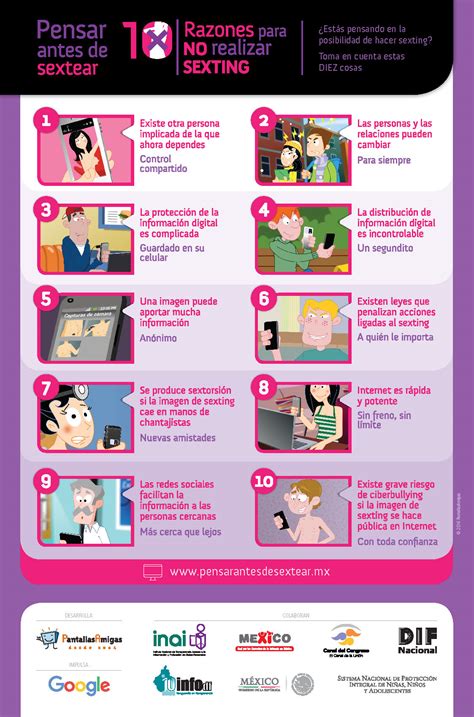 “pensar antes de sextear 10 razones para no realizar sexting” campaña prevención y concientización