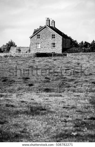 English Farm Cottage Dramatic High Contrast Stock Photo 508782271
