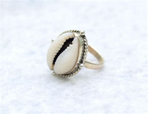 Cowrie Shell Rings Sterling Silver Forwomen Bohemian Jewelry Etsy