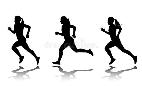 Silhouettes Of Woman Running Stock Vector Illustration Of People