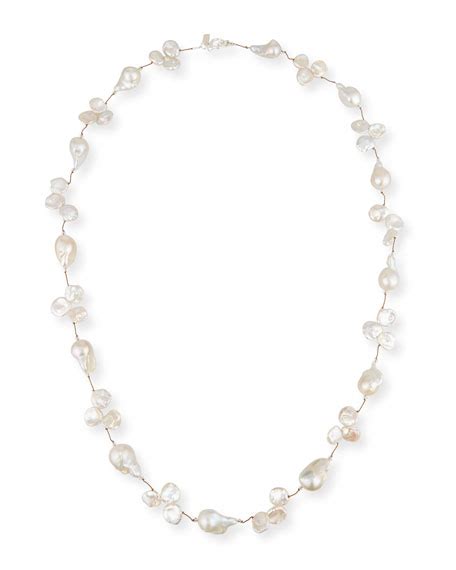 Margo Morrison Baroque And Keshi Pearl Necklace 35 Neiman Marcus