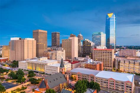 Oklahoma City Oklahoma Usa Skyline Stock Image Image Of Evening