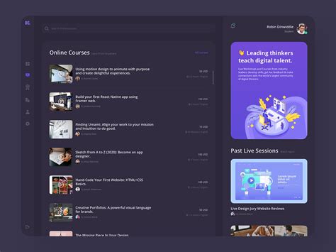 Online Courses Ui Dashboard By Luke Peake For Tib Digital On Dribbble
