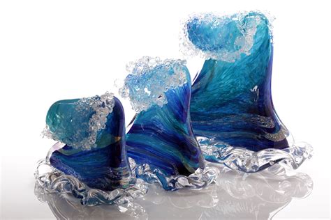 Crashing Waves By Benjamin Silver Art Glass Sculpture Artful Home
