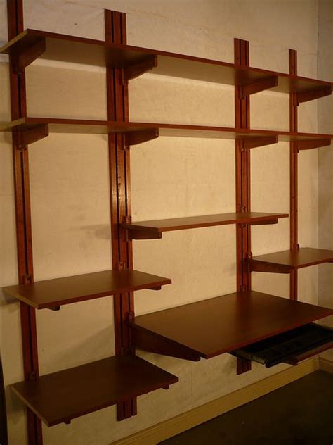 Office Shelving Cherry Mahogany Finish Wall Mounted Wood Shelves