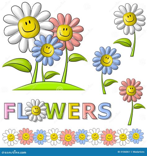 Spring Smiley Face Happy Flowers Stock Image Image 4106061