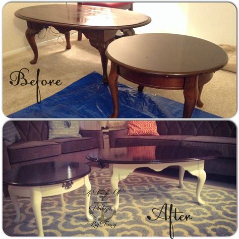 I love the queen anne style tables! Before & After - Queen Anne Side Table & Coffee Table ...