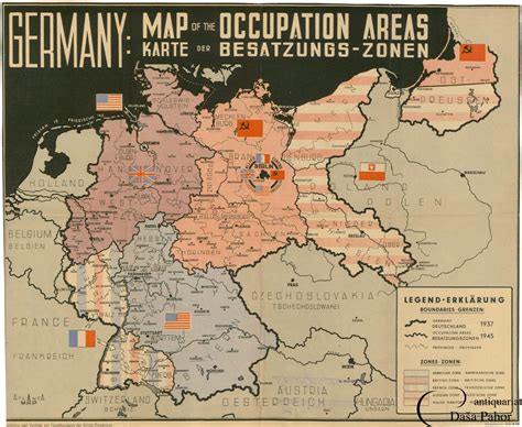 Post Ww Ii Germany Germany Map Of The Occupation Areas Karte Der