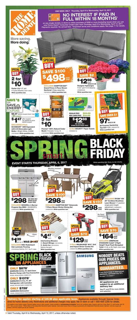 There is no annual fee and the apr ranges from 17.99% to. Home Depot (ON) Flyer April 6 to 12