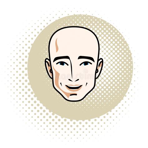 Vector Illustration Of Handsome Male Face Positive Face Feature Stock