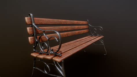 park bench download free 3d model by dutrabr98 [84426d6] sketchfab