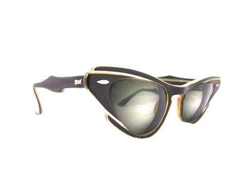 Rare Vintage 1950s Cat Eye Glasses 50s Layered Sunglasses Hollywood Pin Up Usa Marine