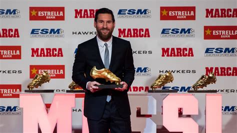 lionel messi wins fifth golden shoe award as europe s leading goalscorer last season football