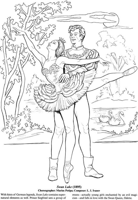 Favorite Ballets Coloring Book Dover Publications Книжка раскраска