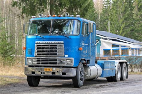 Classic International Eagle 9670 Cab Over Truck Parked Editorial Stock
