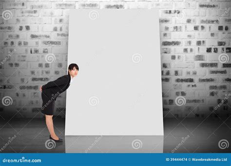 Composite Image Of Serious Businesswoman Bending Stock Photo Image Of