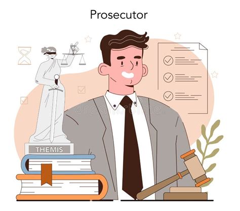 Prosecutor Concept Court Attorney Processing Civil Or Criminal Stock
