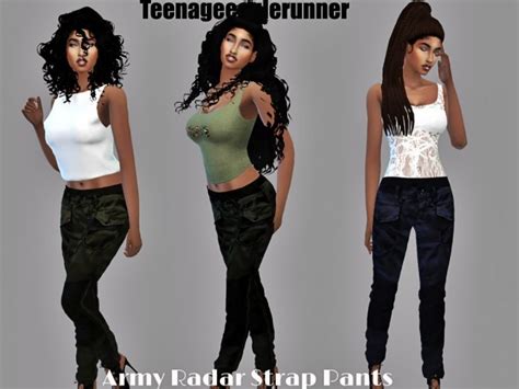 Army Radar Strap Pants At Teenageeaglerunner Sims 4 Updates