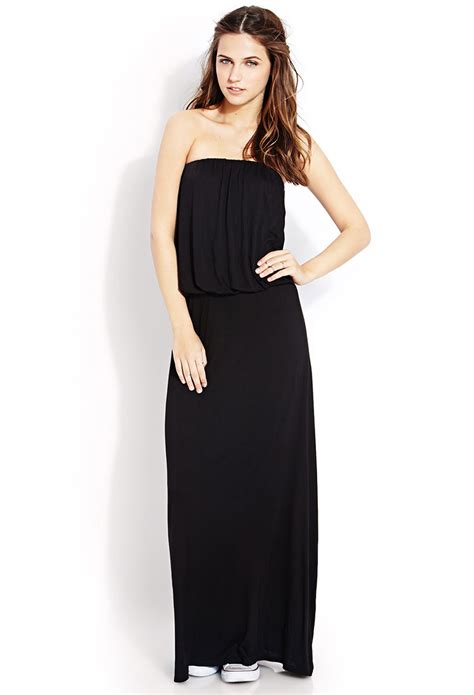 Forever 21 Flounced Maxi Dress In Black Lyst