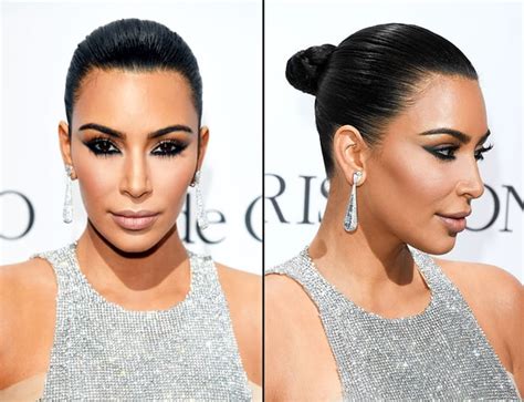 Kim Kardashians Sleek Bun Cannes Film Festival 2016 Beauty Breakdown