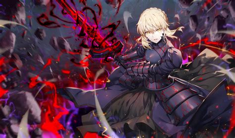 Download Yellow Eyes Blonde Woman Warrior Saber Alter Anime Fate Stay Night Movie Heaven S Feel