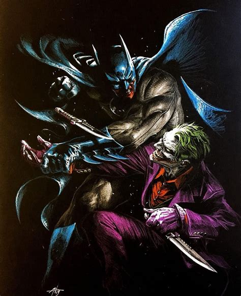 ⭐️ Awesome Comic Art ⭐️ Art B Batman Vs Joker Batman Artwork