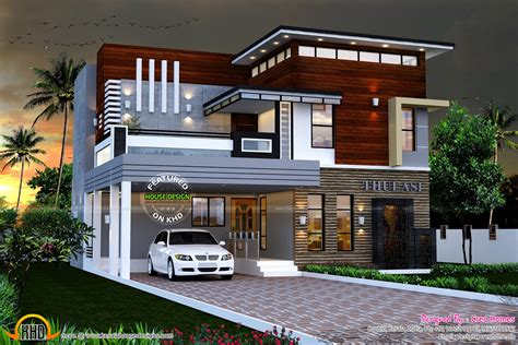 Sq Ft Modern Contemporary House Kerala Home Design And Floor Plans K Dream Houses