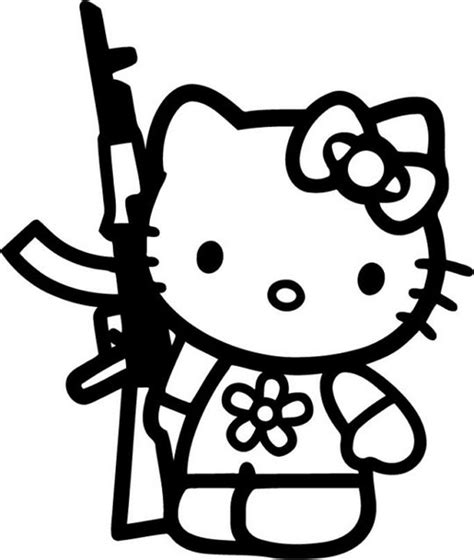 Hello Kitty AK-47 Decal