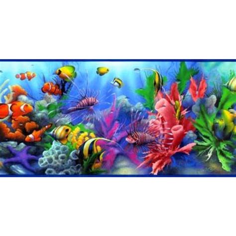 Free Download Blue Lagoon Oceans Of Fish Wallpaper Border All 4 Walls