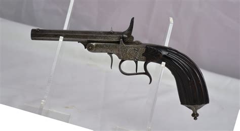 Large German Pinfire Transitional Ornate Muff Pistol Sally Antiques