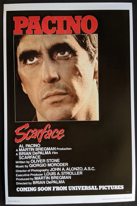 Lot Scarface Starring Al Pacino Reproduction Mid 20th Century Movie