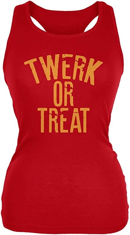 Halloween Twerk Or Treat Red Juniors Soft Tank Top At Amazon Womens