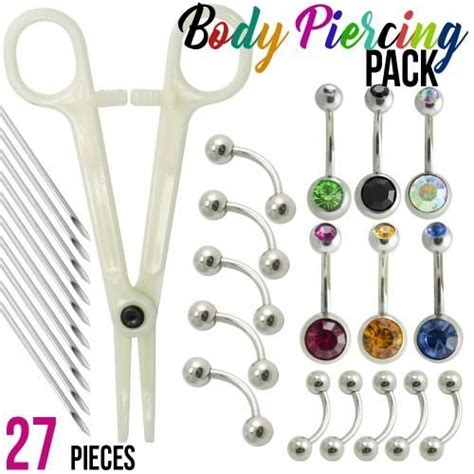 27 Pcs Body Piercing Kit Body Piercing Kit Piercing Kit Body Piercing