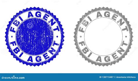Grunge Fbi Agent Scratched Stamp Seals Stock Vector Illustration Of