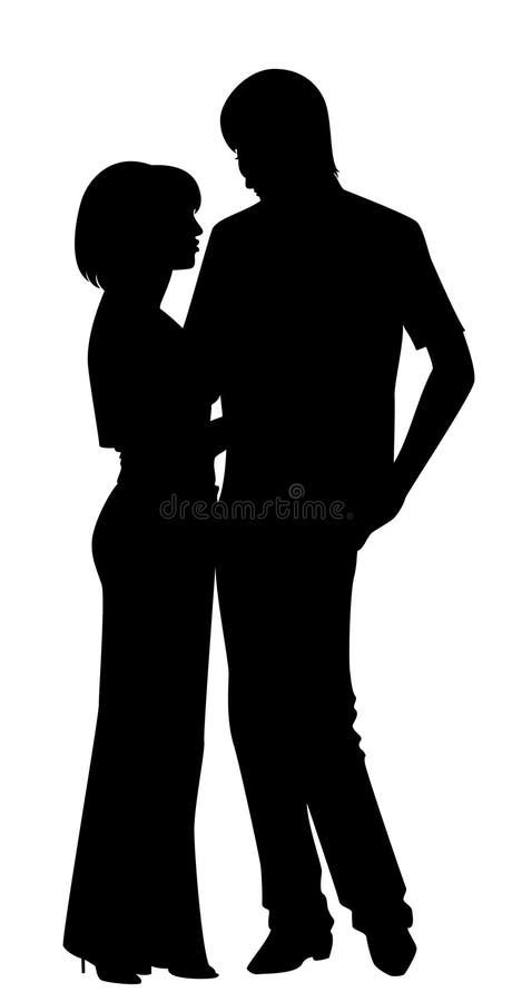 Silhouettes Of Two Lovers Stock Vector Illustration Of Enamored 15788124