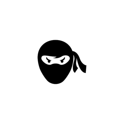 Premium Vector Ninja Warrior Icon Simple Black Ninja Head Logo