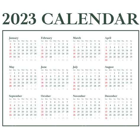 음력 녹색 2023 달력 간단한 간단한 달력 2023년 달력 2023년 달력 2023 Png 일러스트 및 벡터 에 대한