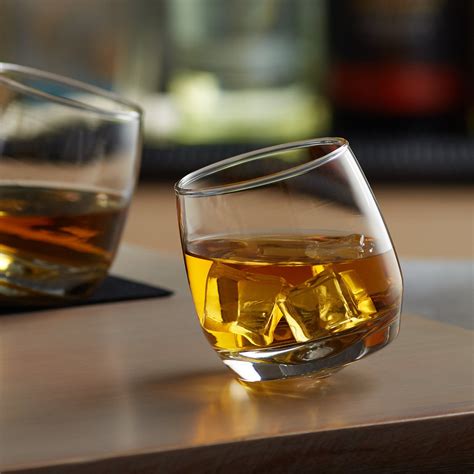 Personalized Tilting Whiskey Glass Tumblers Set Of 2 Old Fashioned Glass Rocks Glass