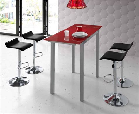 Completa tu cocina con nuestras mesas altas y sillas modernas. Mesa de cocina alta extensible Sintra cristal rojo PI-037A ...