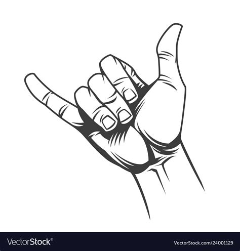 Surfer Or Shaka Hand Sign Concept Royalty Free Vector Image
